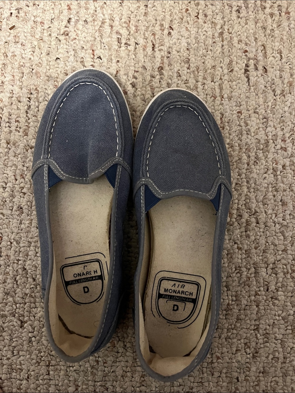Air Monarch Canvas Loafers in Slate Blue size 9